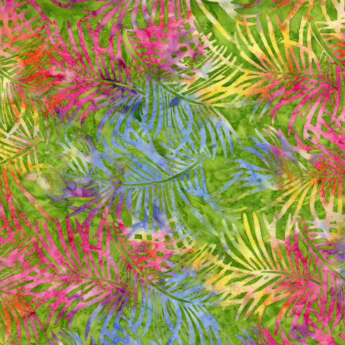 Timeless Treasures Fabrics Tonga Batiks Fandango Accents Palms Tropical