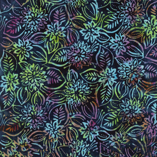 Timeless Treasures Fabrics Tonga Batiks Fandango Accents Multi Floral Twilight