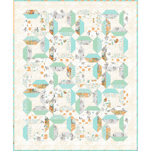 Wilmington Prints Fabrics Safari Snuggles Jenny Faw Conundrum Quilt Kit