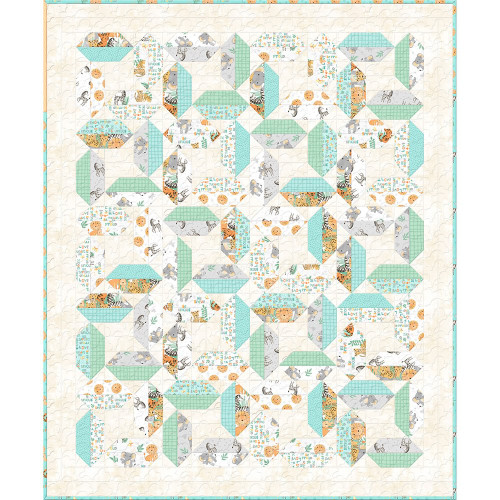 Wilmington Prints Fabrics Safari Snuggles Jenny Faw Conundrum Quilt Kit