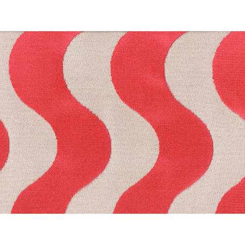 Hamilton Fabrics Mayfair Punch 3 Inch Wave Coral Tan Chenille Stripe