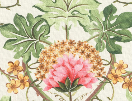 Hamilton Fabrics Helena Spring William Morris Oak Hydrangea Trellis