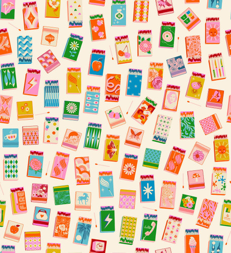 Moda Fabrics Trinketry Ruby Star Society Melody Miller Matchmaker Matchbook Natural With Neon Cream