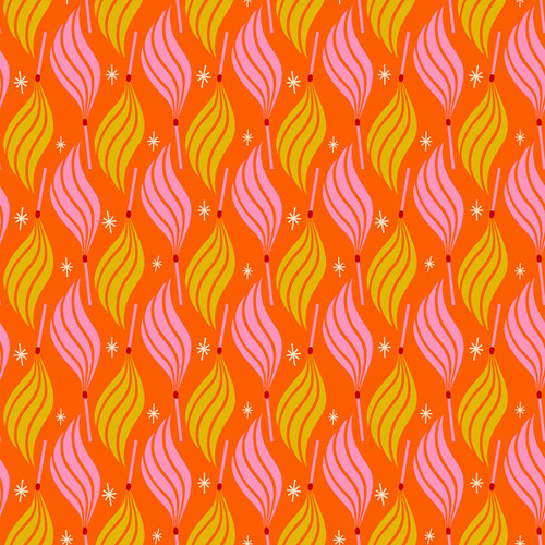 Moda Fabrics Trinketry Ruby Star Society Melody Miller Get Lit Retro Flames Goldfish Orange