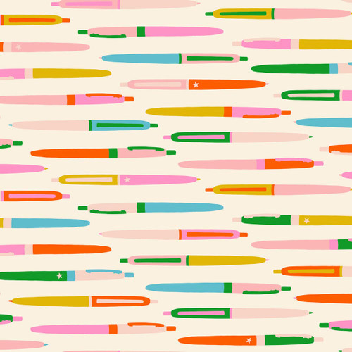 Moda Fabrics Trinketry Ruby Star Society Melody Miller Vintage Retro Pens Natural Cream
