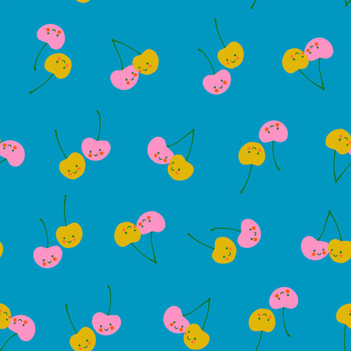Moda Fabrics Trinketry Ruby Star Society Melody Miller Retro Kitchen Cherry Friends Bright Blue