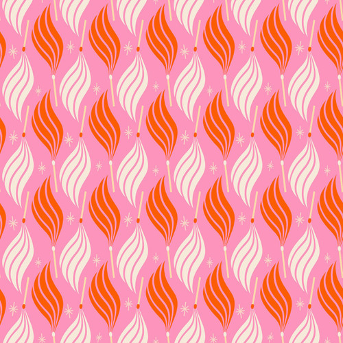 Moda Fabrics Trinketry Ruby Star Society Melody Miller Get Lit Retro Flames Flamingo Pink