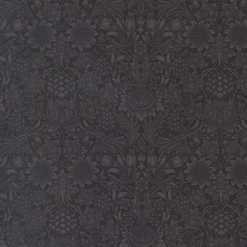 Moda Fabrics William Morris Muse Barbara Brackman Sunflower Damask Ebony Black