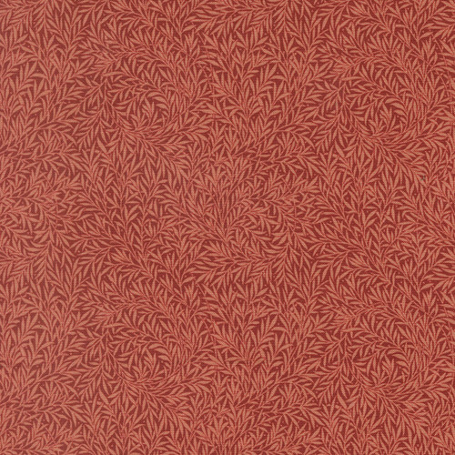 Moda Fabrics William Morris Muse Barbara Brackman Willow Leaf Russet Red