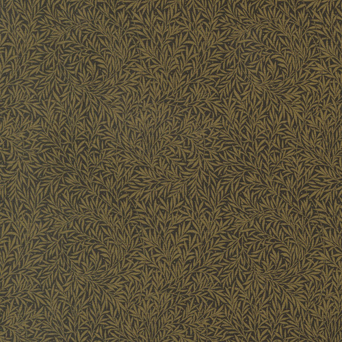 Moda Fabrics William Morris Muse Barbara Brackman Willow Leaf Ebony Black
