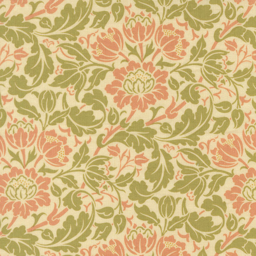 Moda Fabrics William Morris Muse Barbara Brackman Flowering Scroll Floral Parchment Cream