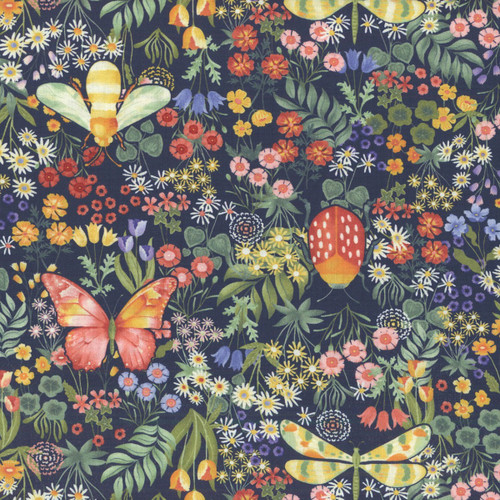 Studio E Fabrics Garden Park Jennifer Brinley Garden Helpers Navy