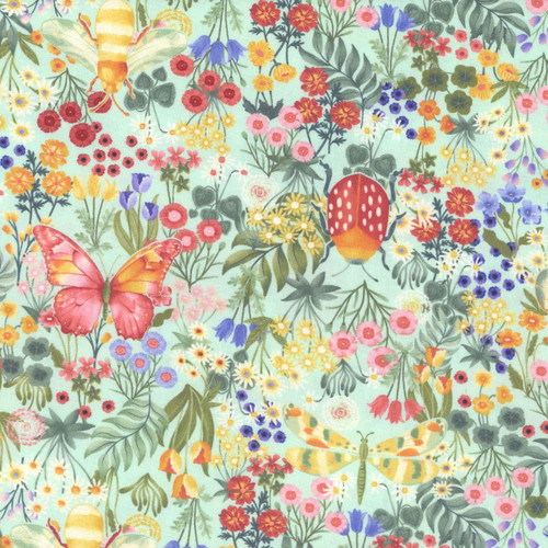 Studio E Fabrics Garden Park Jennifer Brinley Garden Helpers Light Sage
