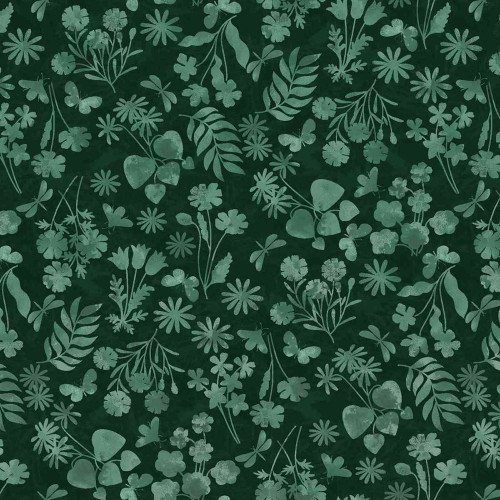 Studio E Fabrics Garden Park Jennifer Brinley Mini Floral Monotone Forest