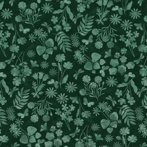 Studio E Fabrics Garden Park Jennifer Brinley Mini Floral Monotone Forest
