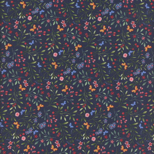 Studio E Fabrics Garden Park Jennifer Brinley Mini Wildflower Sprigs Navy