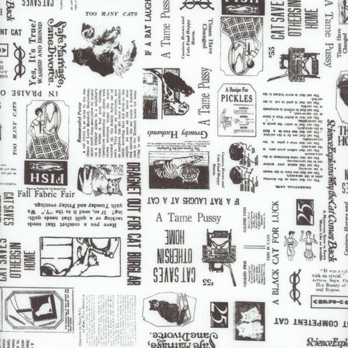 Studio E Fabrics Meow Mix Timna Tarr Cat Ads Off-White