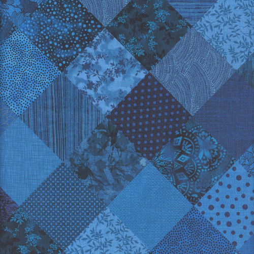 Studio E Fabrics Meow Mix Timna Tarr Cheater Patch  Royal Blue