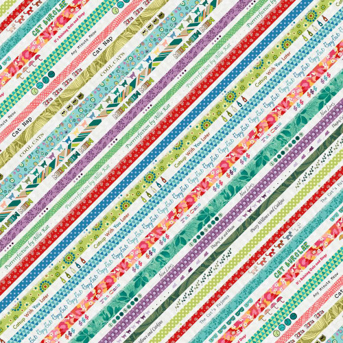 Studio E Fabrics Meow Mix Timna Tarr Selvedge Stripe Off-White