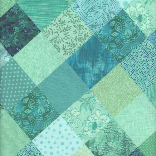 Studio E Fabrics Meow Mix Timna Tarr Cheater Patch Teal