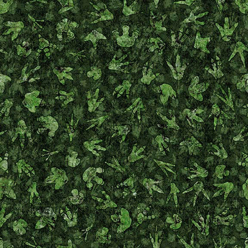 Quilting Treasures Fabrics Savage Kingdom Dan Morris Forest Green Dinosaur Footprints