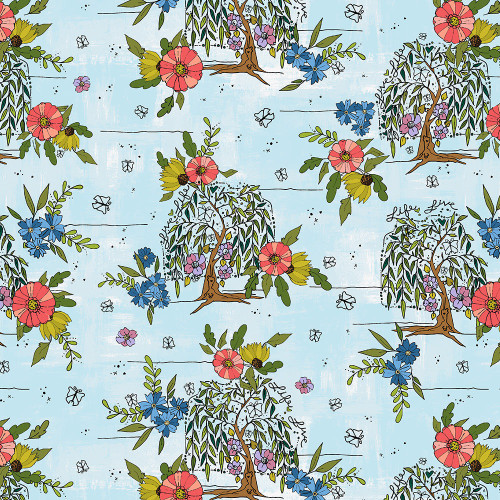 Windham Fabrics Sway by Kori Kori Turner Goodhart Willow Tree Sky Blue