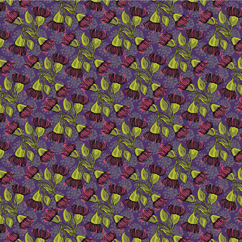 Windham Fabrics Winding Road Natalie Barnes Eucalyptus Grape