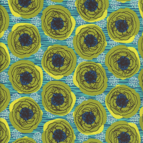 Windham Fabrics Winding Road Natalie Barnes Bouquet Grass Green