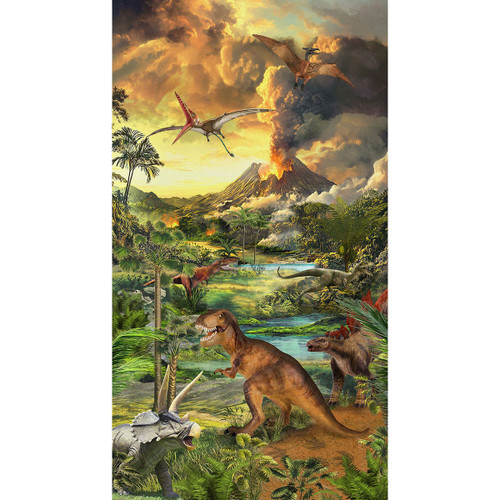 Windham Fabrics Prehistoric Paradise Whistler Studios A Window into the Past Lush Greens