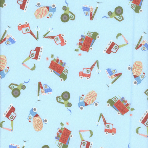 Dear Stella Fabrics Wreck The Halls See You Later Excavator Aqua