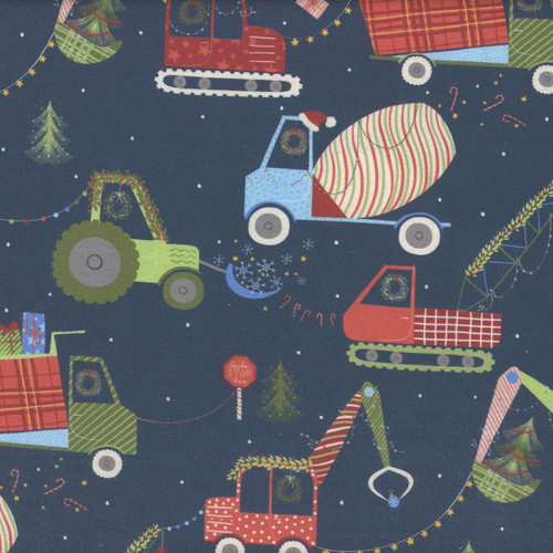 Dear Stella Fabrics Wreck The Halls Wreck The Halls Indigo