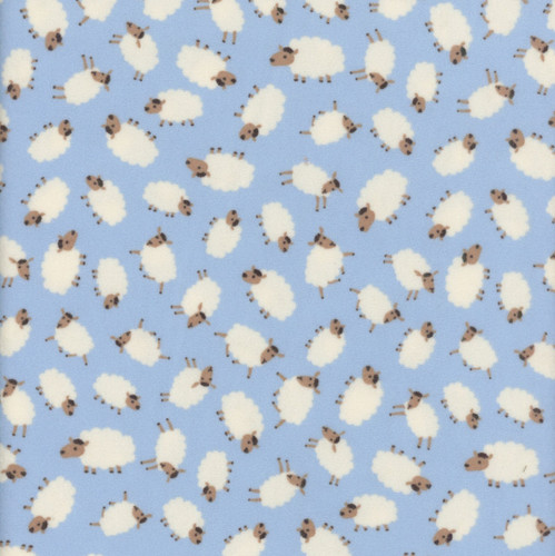 Dear Stella Fabrics Hogs & Kisses Flannel Sheep Thrills Marina