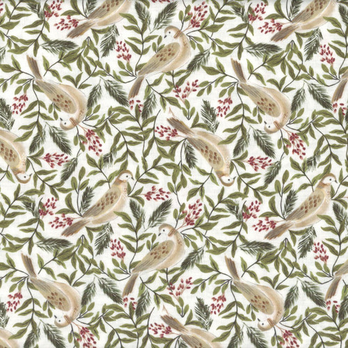 Dear Stella Fabrics 12 Days of Christmas Turtle Doves White