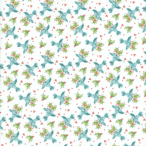 Dear Stella Fabrics Catmas Carols Holly Jolly White