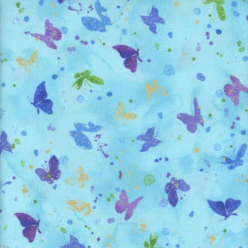 Timeless Treasures Fabrics Evening Glow Butterflies In The Winds Met Sky