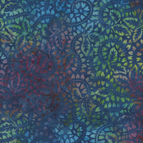 Timeless Treasures Fabrics Tonga Batiks 108 Inch Wide Quilt Back Curved Twig Leaves Vivid