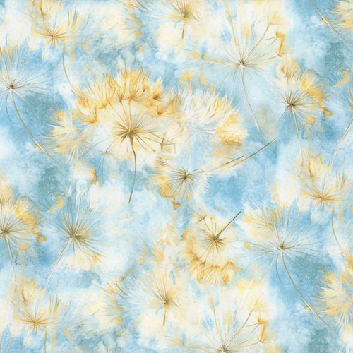 Timeless Treasures Fabrics Mystic Meadow Day Light Dandelion Sky