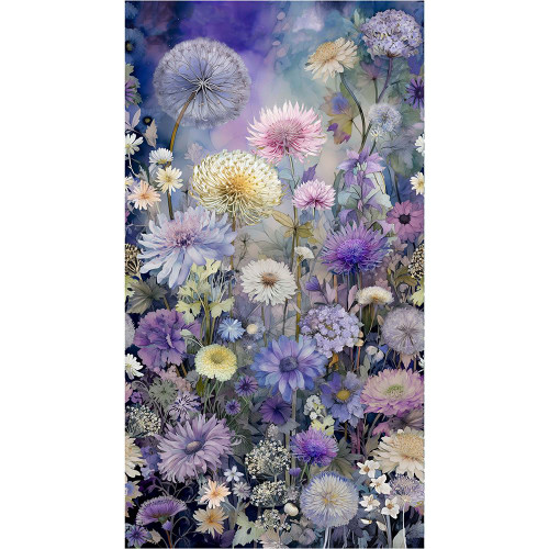 Timeless Treasures Fabrics Mystic Meadow Mystic Meadow Floral 24 x 44 Inch Panel Multi