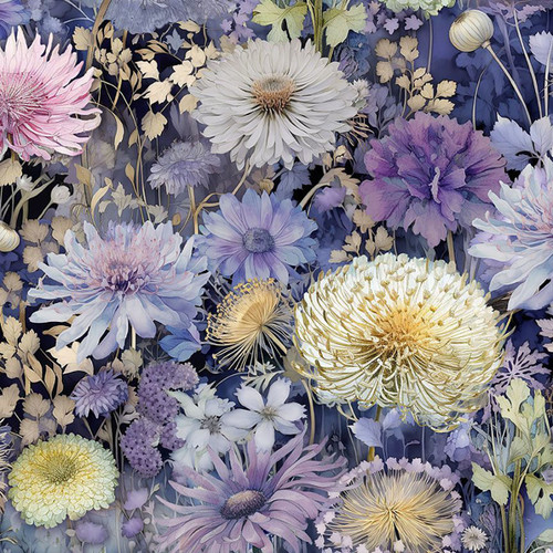 Timeless Treasures Fabrics Mystic Meadow Blooming Wild Floral Bloom