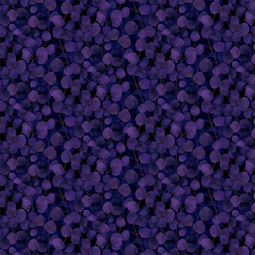 Timeless Treasures Fabrics Mystic Meadow Packed Leaves Violet