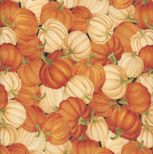 Timeless Treasures Fabrics Give Thanks Packed Pumpkins Metallic Pumpkin