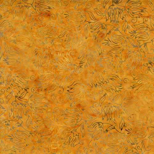 Timeless Treasures Fabrics Tonga Batiks Ember Garden Florals Marigold