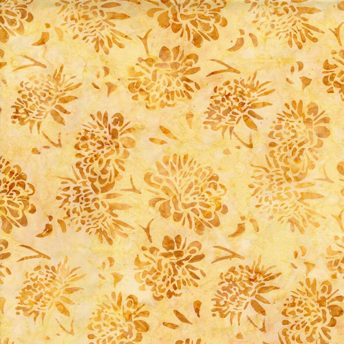 Timeless Treasures Fabrics Tonga Batiks Ember Tossed Flowers Straw