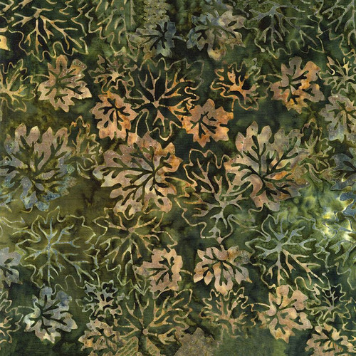 Timeless Treasures Fabrics Tonga Batiks Ember Fall Leaves Spruce
