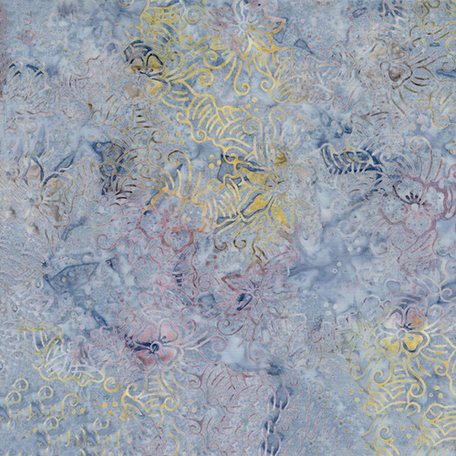 Timeless Treasures Fabrics Tonga Batiks Riverside Magnolia Floral Frost