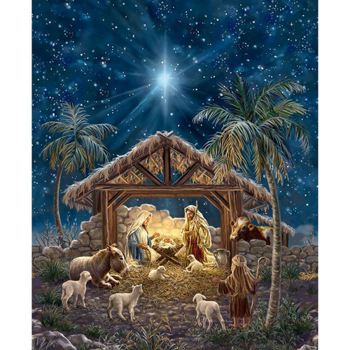 Timeless Treasures Fabrics Peace & Harmony Nativity Panel 36 Inch