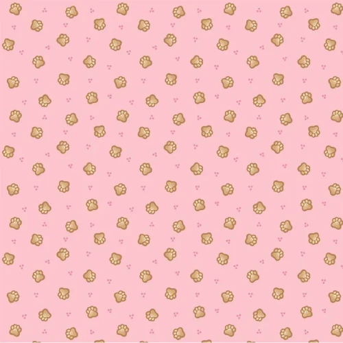 Timeless Treasures Fabrics Ginger Cat Christmas Gingerbread Cat Paws Pink