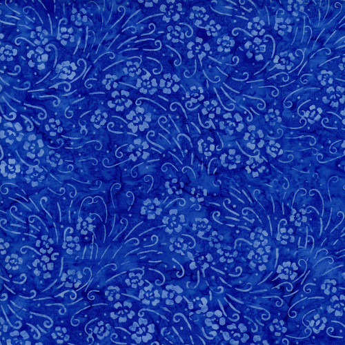 Timeless Treasures Fabrics Tonga Batiks Fandango Happy Flower Bursts Royal