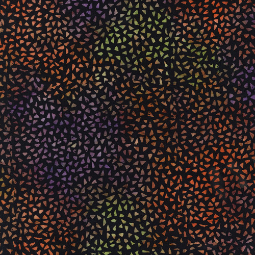 Timeless Treasures Fabrics Tonga Batiks Raven Halloween Small Triangle Dots Boo Black Orange