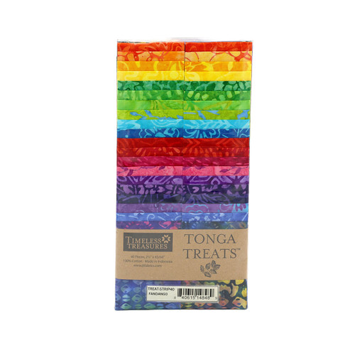 Timeless Treasures Fabrics Tonga Batiks Fandango Fabric Strips 2.5 Inches Fandango
